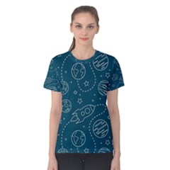 Space Seamless Pattern Women s Cotton T-shirt