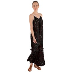 Abstract Dark Pattern Minimal Cami Maxi Ruffle Chiffon Dress