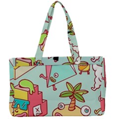 Summer Up Cute Doodle Canvas Work Bag