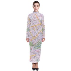 London City Map Turtleneck Maxi Dress by Bedest