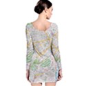 London City Map Long Sleeve Velvet Bodycon Dress View2