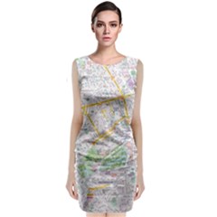 London City Map Sleeveless Velvet Midi Dress by Bedest