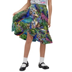 Peacocks  Fantasy Garden Kids  Ruffle Flared Wrap Midi Skirt