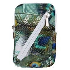 Peacock Feathers Belt Pouch Bag (small)