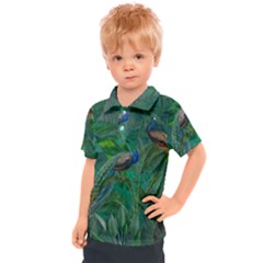 Peacock Paradise Jungle Kids  Polo T-shirt