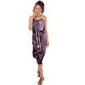 Purple Peacock Waist Tie Cover Up Chiffon Dress View1