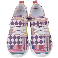 Abstract Shapes Colors Gradient Women s Velcro Strap Shoes