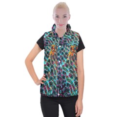 Fractal Abstract Waves Background Wallpaper Women s Button Up Vest by Ravend