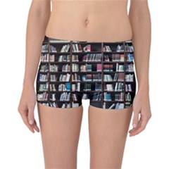 Book Collection In Brown Wooden Bookcases Books Bookshelf Library Reversible Boyleg Bikini Bottoms