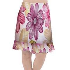 Print-roses Fishtail Chiffon Skirt by nateshop