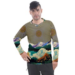 Surreal Art Psychadelic Mountain Men s Pique Long Sleeve T-shirt