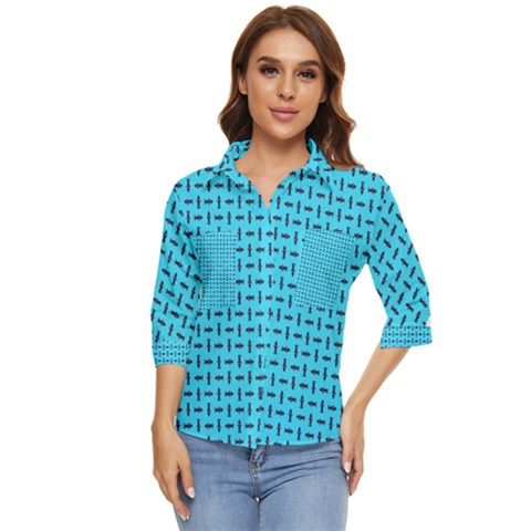 Pattern-123 Women s Quarter Sleeve Pocket Shirt by nateshop