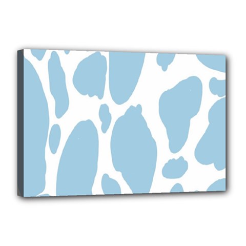 Cow Print, Aesthetic, Y, Blue, Baby Blue, Pattern, Simple Canvas 18  X 12  (stretched) by nateshop