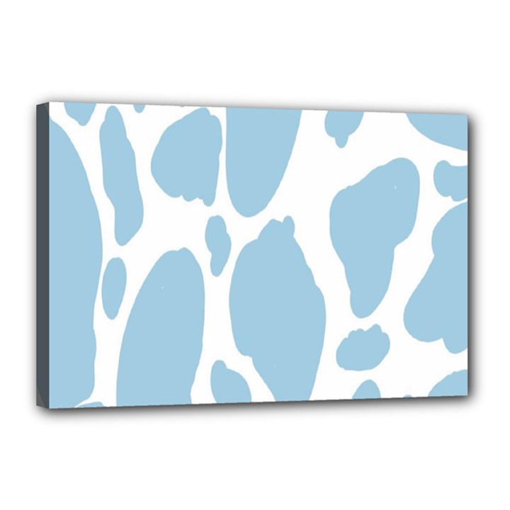 Cow Print, Aesthetic, Y, Blue, Baby Blue, Pattern, Simple Canvas 18  x 12  (Stretched)