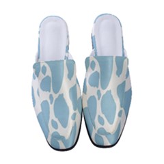 Cow Print, Aesthetic, Y, Blue, Baby Blue, Pattern, Simple Women s Classic Backless Heels by nateshop