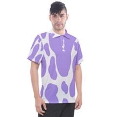Cow Print, Aesthetic,violelilac, Animal, Purple, Simple Men s Polo T-shirt by nateshop