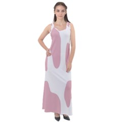 Cow Print, Pink, Design, Pattern, Animal, Baby Pink, Simple, Sleeveless Velour Maxi Dress by nateshop