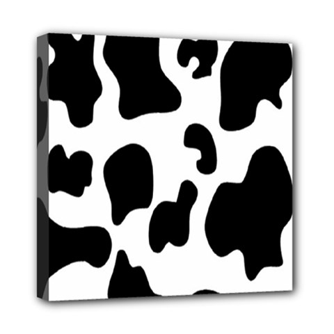 Black And White Cow Print,wallpaper Mini Canvas 8  X 8  (stretched) by nateshop