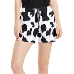 Black And White Cow Print,wallpaper Women s Runner Shorts by nateshop