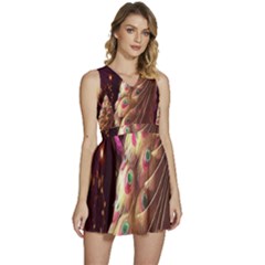 Peacock Dream, Fantasy, Flower, Girly, Peacocks, Pretty Sleeveless High Waist Mini Dress by nateshop