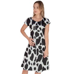 Black And White Cow Print 10 Cow Print, Hd Wallpaper Classic Short Sleeve Dress by nateshop