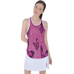 Butterfly, Girl, Pink, Wallpaper Racer Back Mesh Tank Top by nateshop
