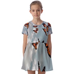 Aesthetic Butterfly , Butterflies, Nature, Kids  Short Sleeve Pinafore Style Dress by nateshop