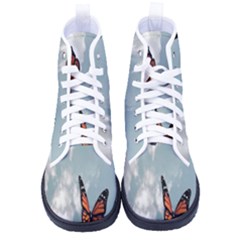 Aesthetic Butterfly , Butterflies, Nature, Kid s High-top Canvas Sneakers by nateshop