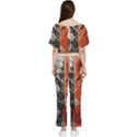 Left And Right Brain Illustration Splitting Abstract Anatomy Batwing Lightweight Chiffon Jumpsuit View2