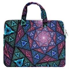 Purple Psychedelic Art Pattern Mosaic Design Fractal Art Macbook Pro 13  Double Pocket Laptop Bag