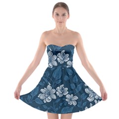 Pattern Flower Nature Strapless Bra Top Dress