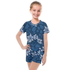 Pattern Flower Nature Kids  Mesh T-shirt And Shorts Set