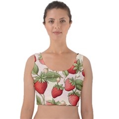 Strawberry Fruit Velvet Crop Top