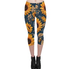 Flower Pattern Spring Capri Leggings 