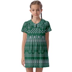 Christmas Knit Digital Kids  Asymmetric Collar Dress