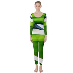 Golf Course Par Green Long Sleeve Catsuit by Sarkoni