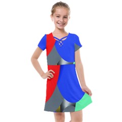Abstract Circles, Art, Colorful, Colors, Desenho, Modern Kids  Cross Web Dress by nateshop
