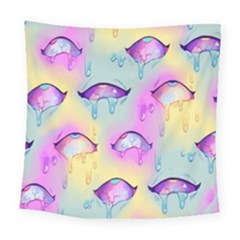 Ahegao, Anime, Pink Square Tapestry (large)