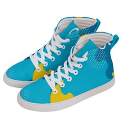 Blue Yellow Abstraction, Creative Backgroun Men s Hi-top Skate Sneakers by nateshop