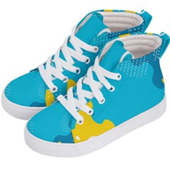 Blue Yellow Abstraction, Creative Backgroun Kids  Hi-top Skate Sneakers by nateshop