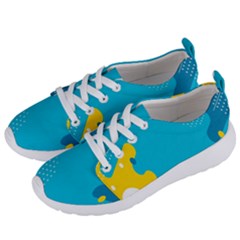 Blue Yellow Abstraction, Creative Backgroun Women s Lightweight Sports Shoes by nateshop