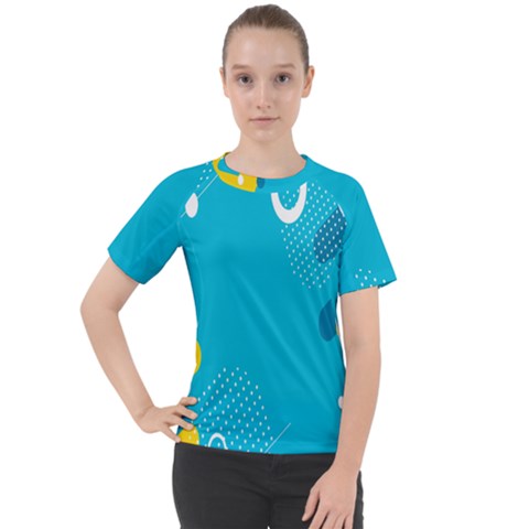 Blue Yellow Abstraction, Creative Backgroun Women s Sport Raglan T-shirt by nateshop