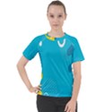 Blue Yellow Abstraction, Creative Backgroun Women s Sport Raglan T-Shirt View1