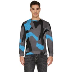 Blue, Abstract, Black, Desenho, Grey Shapes, Texture Men s Fleece Sweatshirt by nateshop