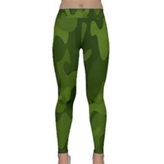 Green Camouflage, Camouflage Backgrounds, Green Fabric Classic Yoga Leggings by nateshop