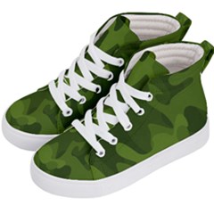 Green Camouflage, Camouflage Backgrounds, Green Fabric Kids  Hi-top Skate Sneakers by nateshop