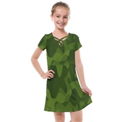 Green Camouflage, Camouflage Backgrounds, Green Fabric Kids  Cross Web Dress by nateshop