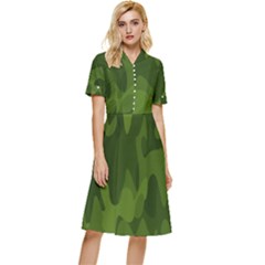 Green Camouflage, Camouflage Backgrounds, Green Fabric Button Top Knee Length Dress by nateshop