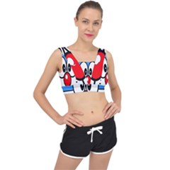 Doraemon Face, Anime, Blue, Cute, Japan V-back Sports Bra by nateshop