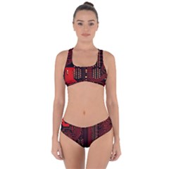 Technology Computer Circuit Criss Cross Bikini Set by Sarkoni